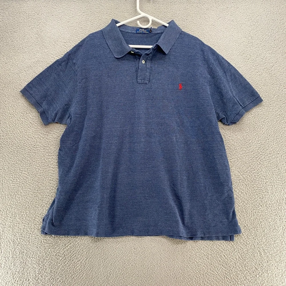 Polo Ralph Lauren Polo Shirt Mens 2XB Blue Cotton Pullover Short Sleeve 2X Big